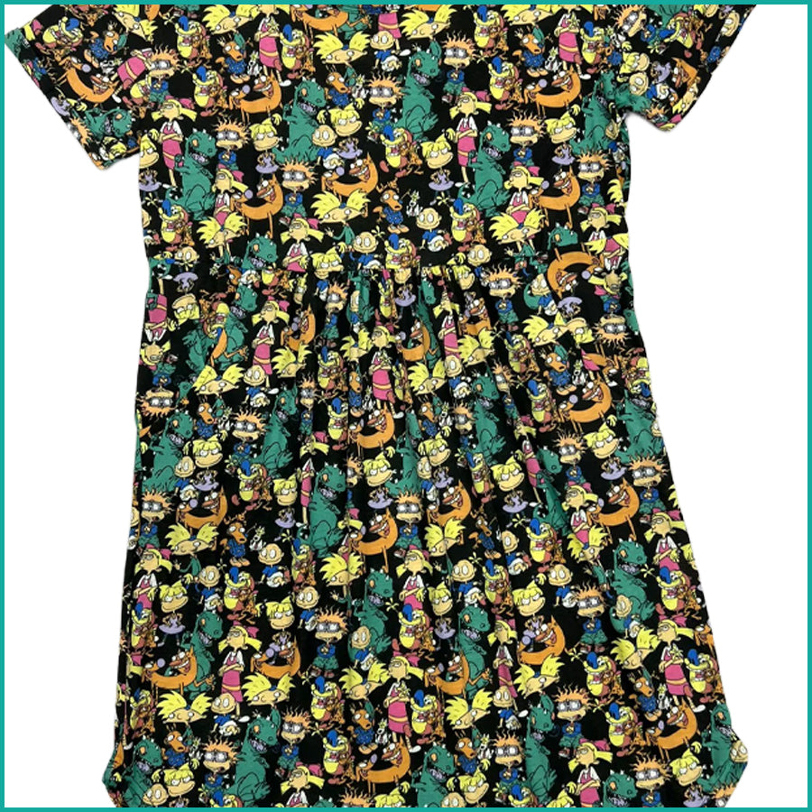 Rugrats Ladies Round Cut Dress - Multicolor
