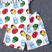 Marvel Face Boys Cotton Shorts Set PRIMARK – White