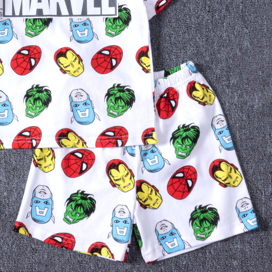 Marvel Face Boys Cotton Shorts Set PRIMARK – White