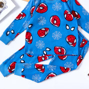 Spiderman Web Boys Full Sleeves Pajama Set - Blue