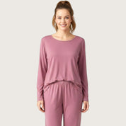 Plain Simple Ladies Pajama Set - Purple