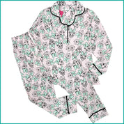 Minnie Daisy Ladies Cotton Front Open Pajama Set - Pink