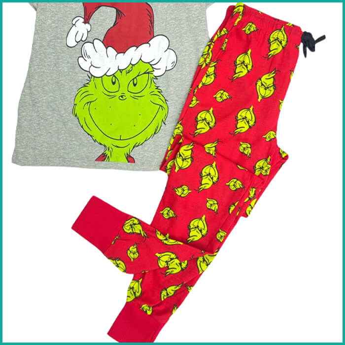 Grince Ladies Pajama Set - Grey Black