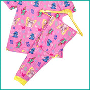 Stitch Butterfly Ladies Pajama Set - Pink