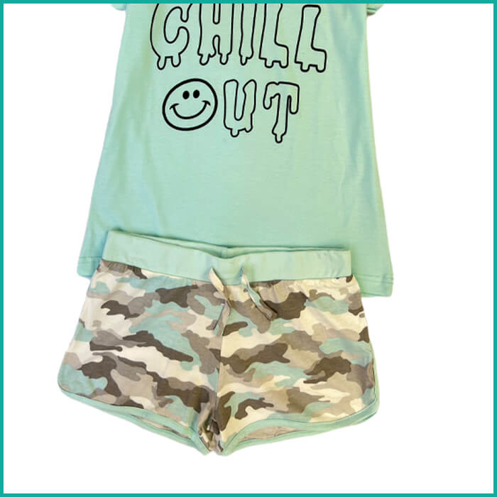 Chill Out Ladies Shorts Set - Green