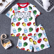 Marvel Face Boys Cotton Shorts Set PRIMARK – White