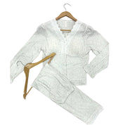 Plain Cuff Ladies Loungewear Pajama Set - Grey