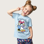 Mickey Friends Forever Girls Summer Shorts Set – Blue