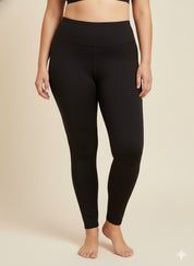 women leggings -pure black plus size-Free size