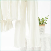 Bow Ladies 3 Pcs Set Loungewear Pajama Set - White