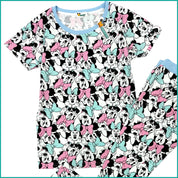 Smile Minnie Ladies Pajama Set - White