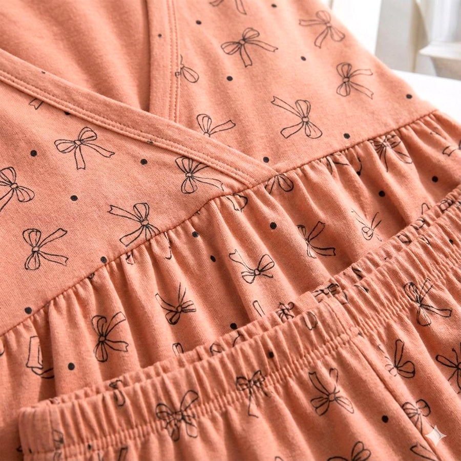 All Bow Ladies Pajama Set - Pink