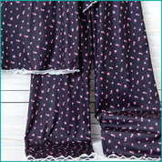 Mini Floral Ladies Loungewear Pajama Set - Navy