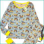 Snoopy Friends Ladies Cotton Pajama Set - Blue