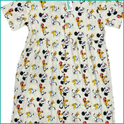 Mickey Ladies Front Open Cotton Dress - Cream