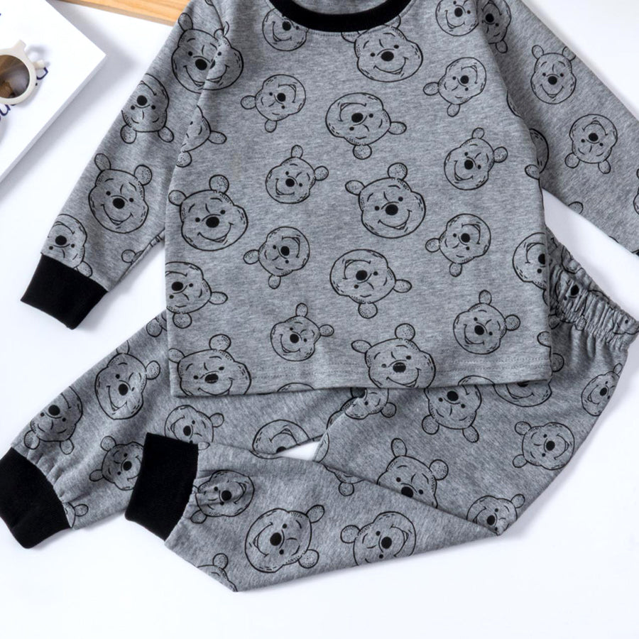 Winnie the Pooh Boys Full Sleeves Pajama Set - Grey