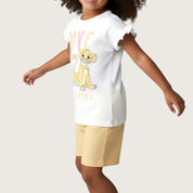 Love Simba Girls Summer Shorts Set – White