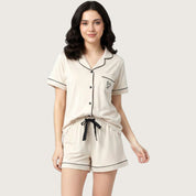 Mini Love Ladies Shorts Set - Beige