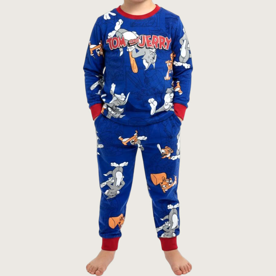 Tom & Jerry Boys Cotton Pajama Set PRIMARK - Blue