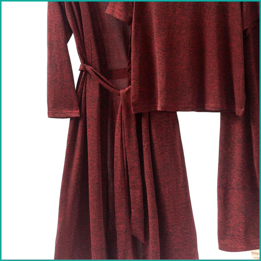 Plain Ladies Loungewear 3 Pcs Set - Maroon