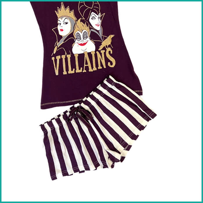 Villain Ladies Shorts Set - Brown