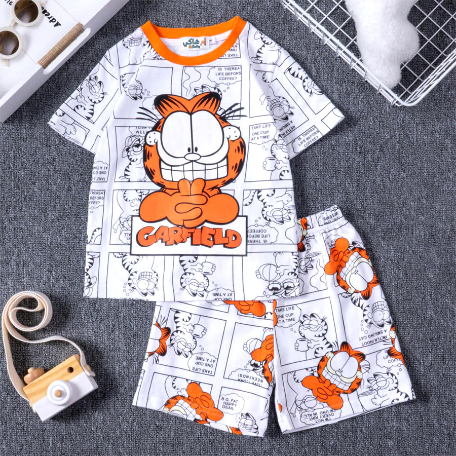 Garfield Boys Cotton Shorts Set PRIMARK – White