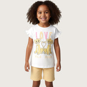Love Simba Girls Summer Shorts Set – White