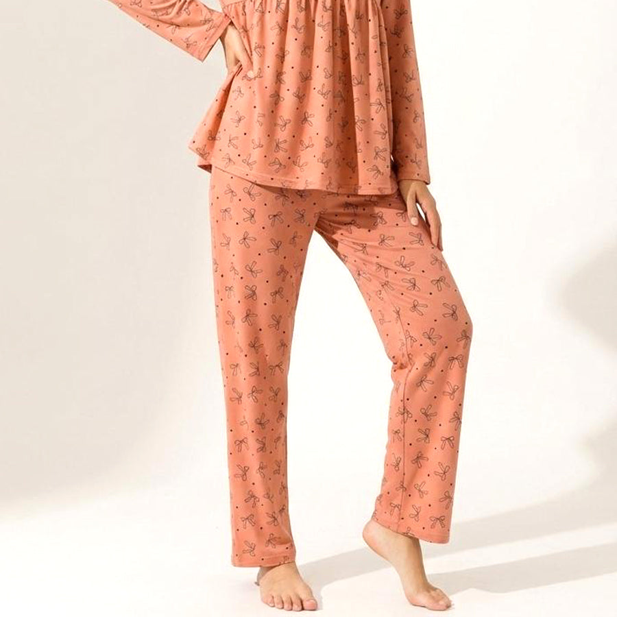 All Bow Ladies Pajama Set - Pink