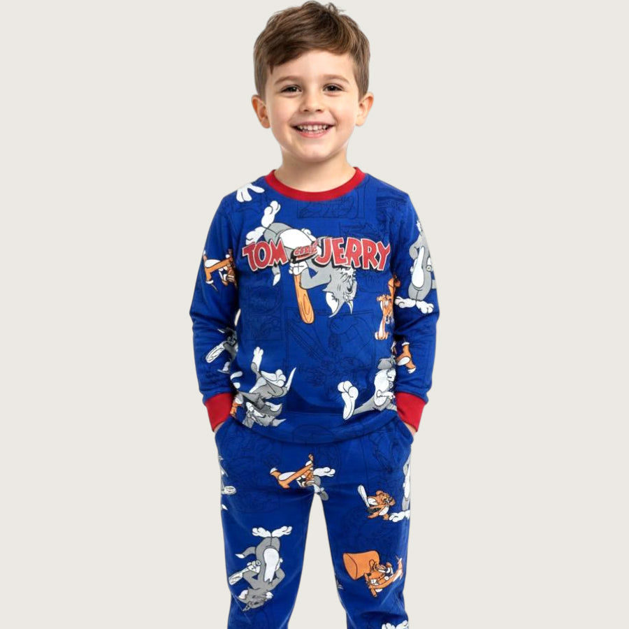 Tom & Jerry Boys Cotton Pajama Set PRIMARK - Blue