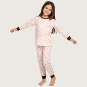Mini Bows Girls Full Sleeves Pajama Set - Pink
