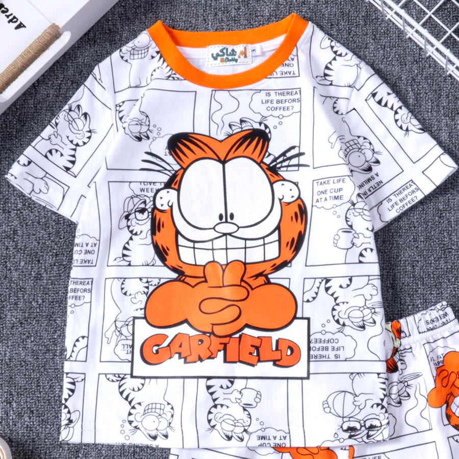 Garfield Boys Cotton Shorts Set PRIMARK – White