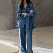 Designer Ladies Pajama Set - Blue