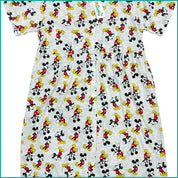 Mickey Ladies Front Open Cotton Dress - Grey