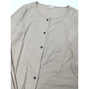 Plain Ladies Cotton Lycra Loungewear 3 Pcs Set - Cream