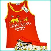 Lion King Ladies Shorts Set - White Red