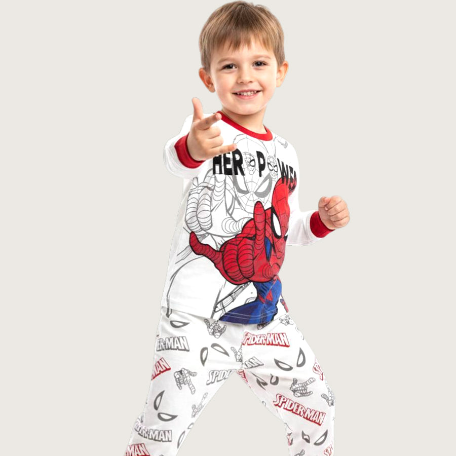 Spiderman Boys Cotton Pajama Set PRIMARK - White