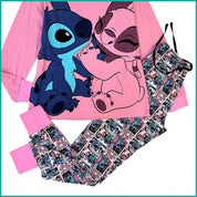 Stitch Ladies Cotton Pajama Set - Pink