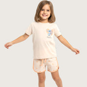 Lilo Stitch Girls Summer Shorts Set – Cream