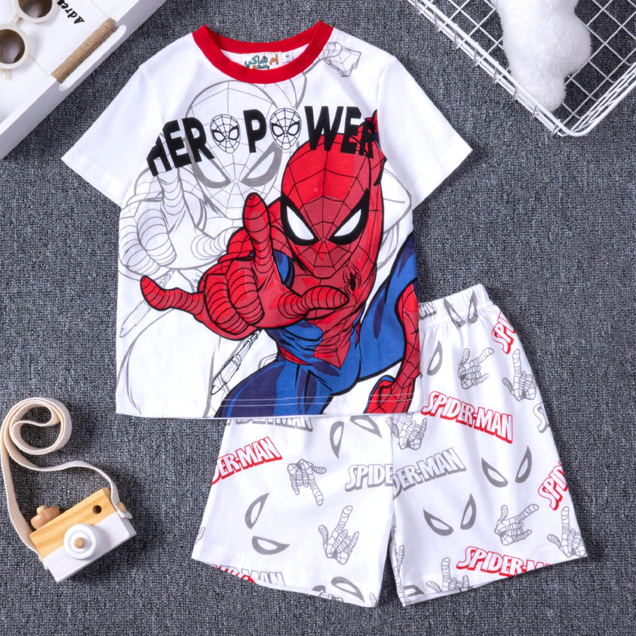 Spiderman Boys Cotton Shorts Set PRIMARK – White