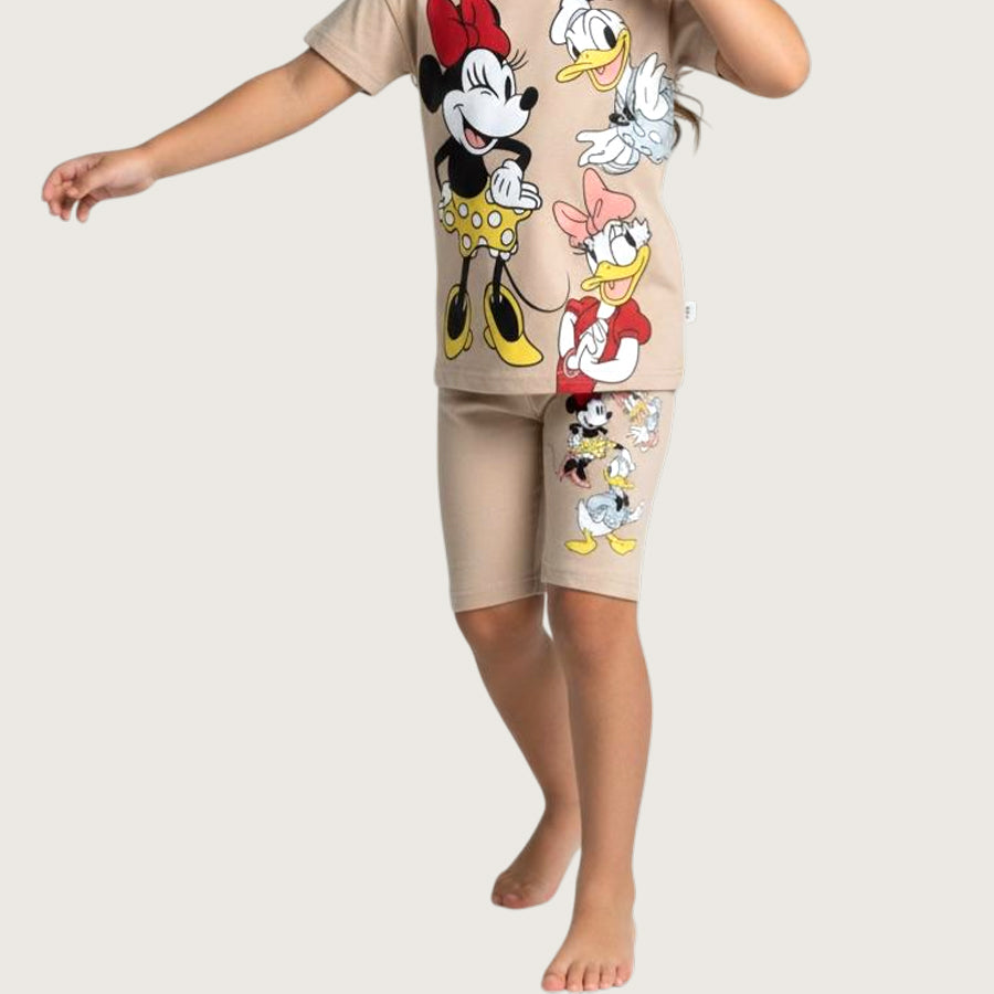 All Mickey Girls Summer Shorts Set – Brown