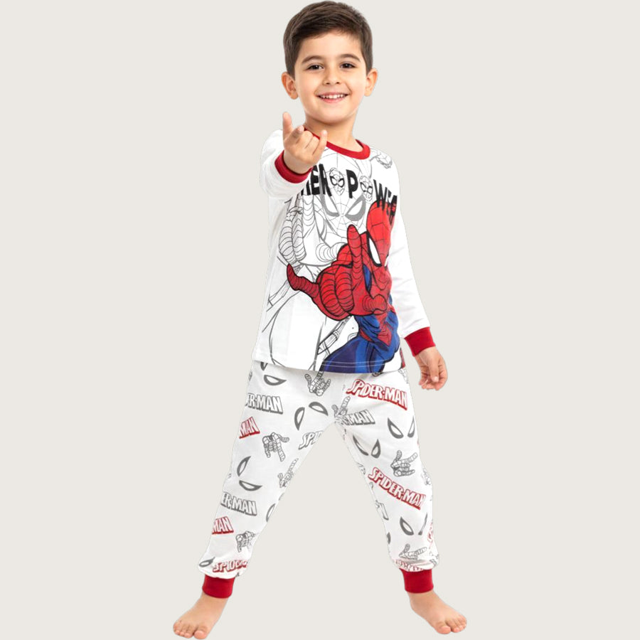 Spiderman Boys Cotton Pajama Set PRIMARK - White