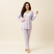 Ladies Loungewear with a Touch of Lace - Lavender