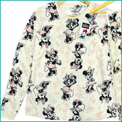 Happy Minnie Ladies Winter Makhmal Pajama Set - White