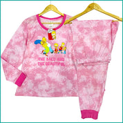 Beautiful Simpson Ladies Cotton Pajama Set - Pink