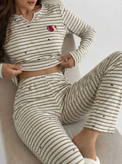 Kitty Ladies Cotton Pajama-Beige