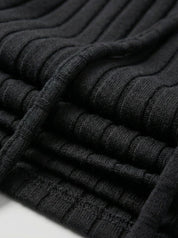 Long Sleeve Cotton Dress-Black