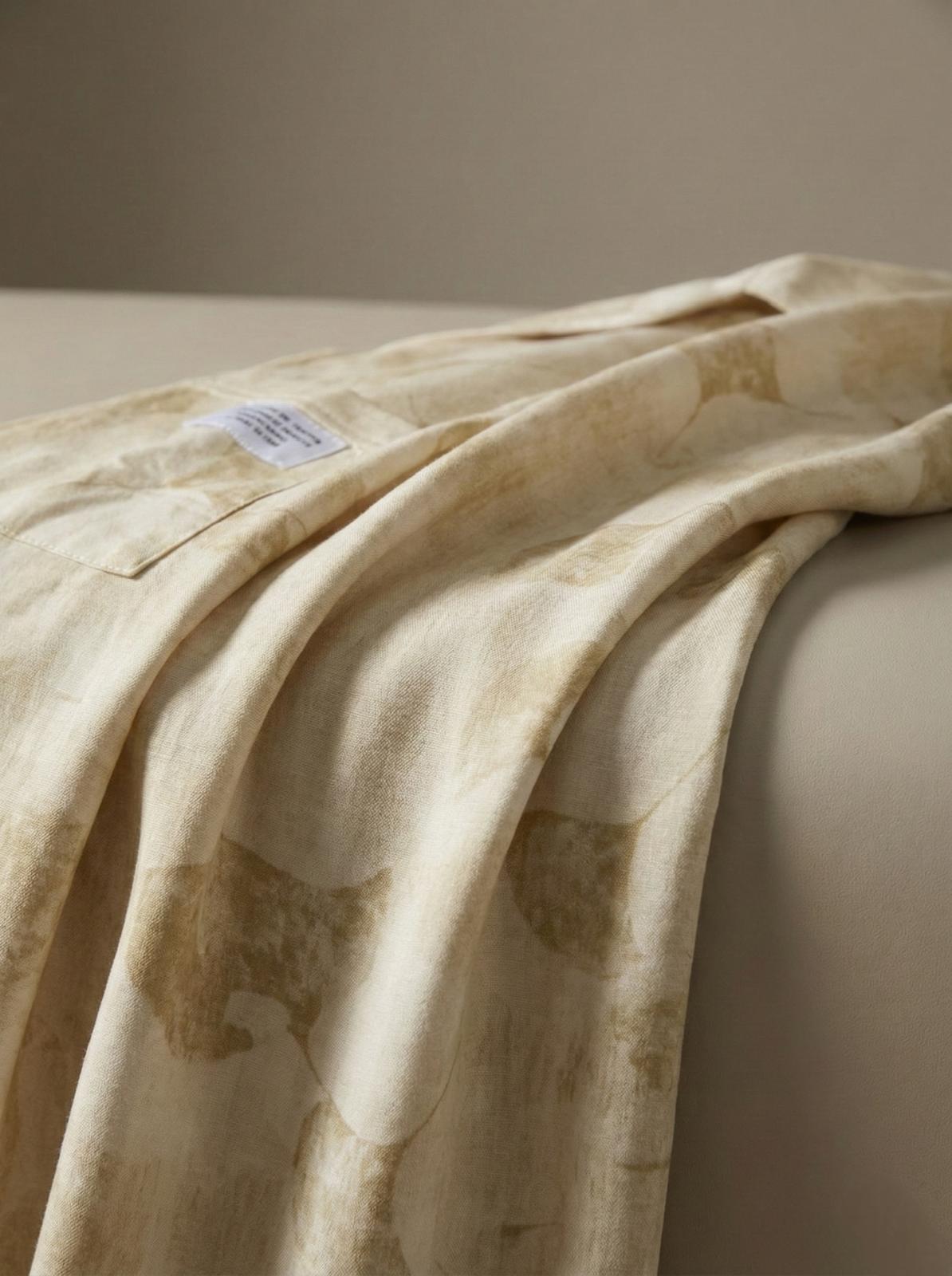 Petals Print Ladies Satin Front Open Loungewear Set