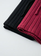 Burgundy Ribbed Tie Front Mini Dress