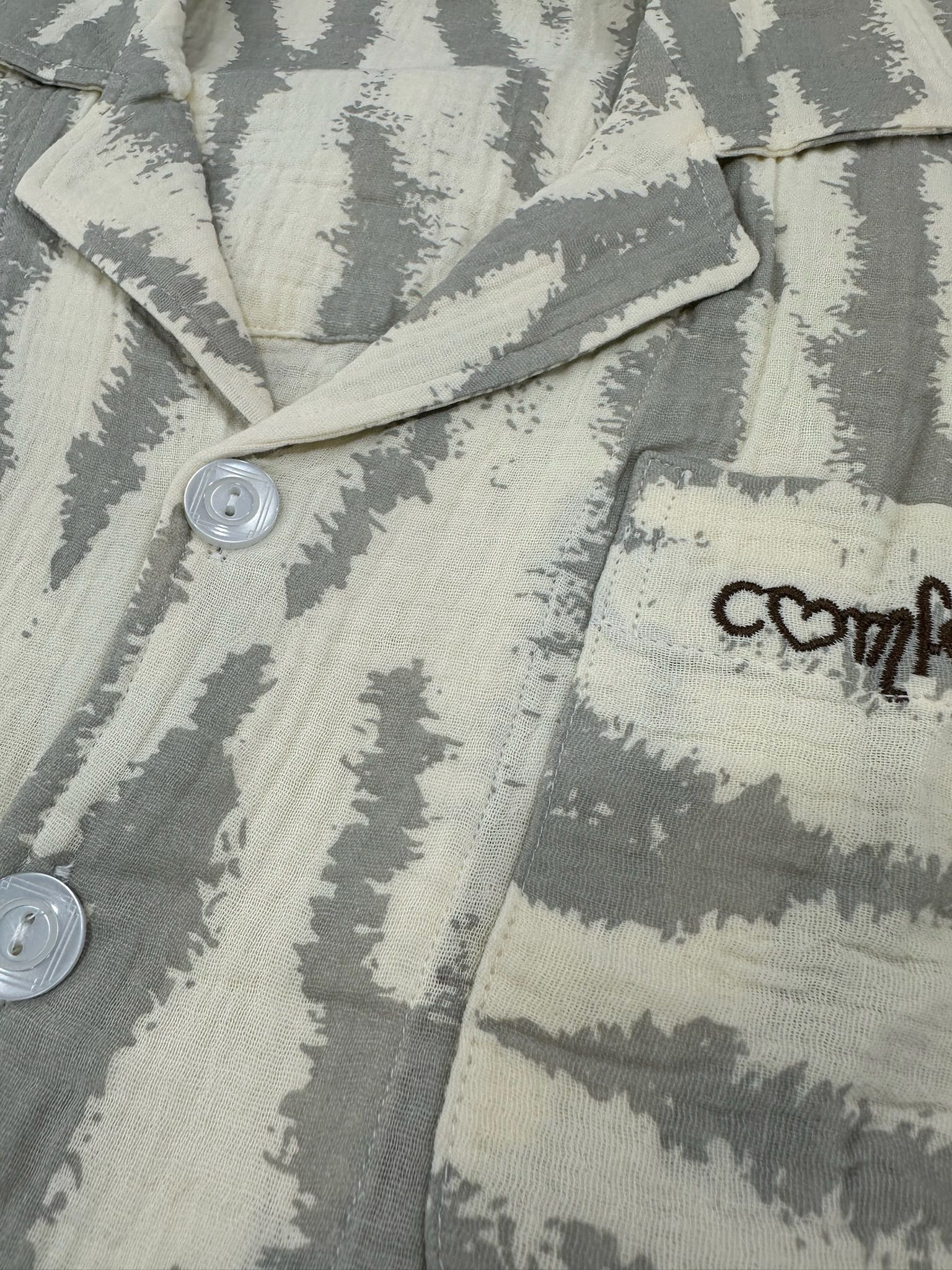 Ladies Button Down Cotton Pajama Set – Printed Long Sleeve