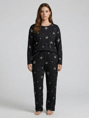 Ladies Star Print Pajama Set – Soft Long Sleeve